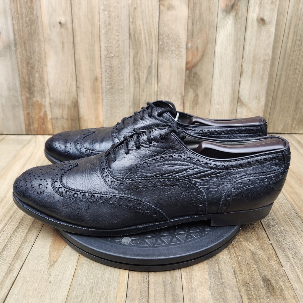 Florsheim Royal Imperial Wingtip Brogue Oxford Dress Shoes Mens 11 Black Leather